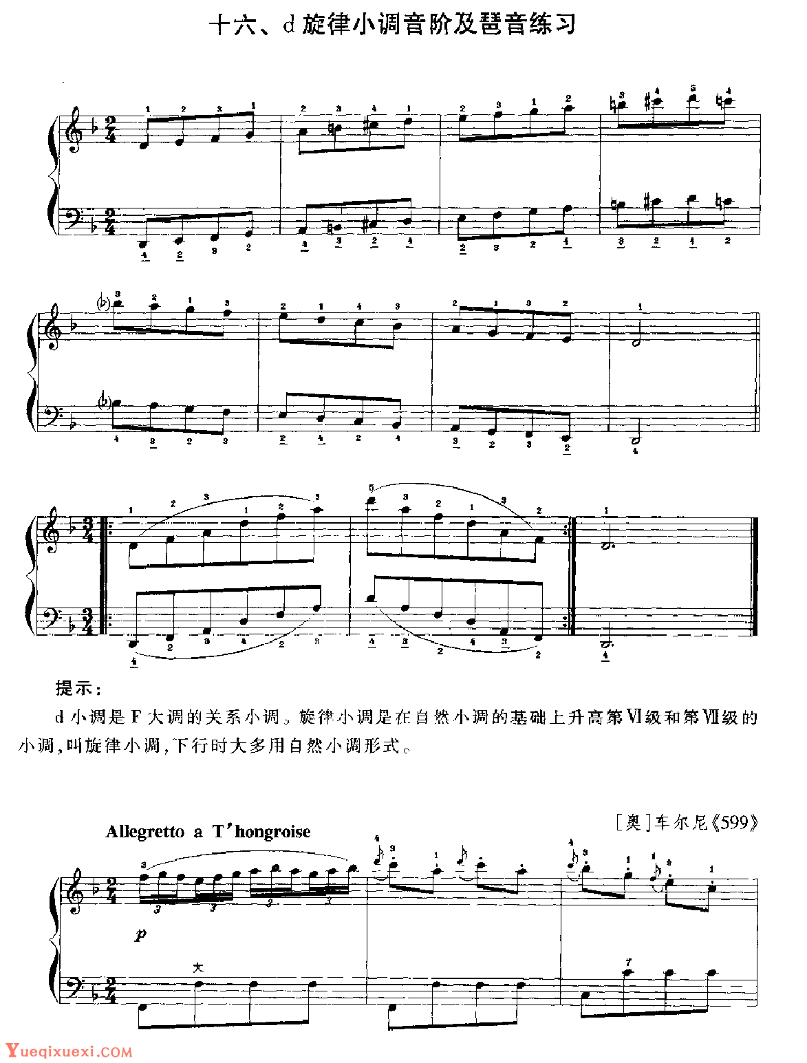 训练《手风琴d旋律小调音阶及琶音练习》