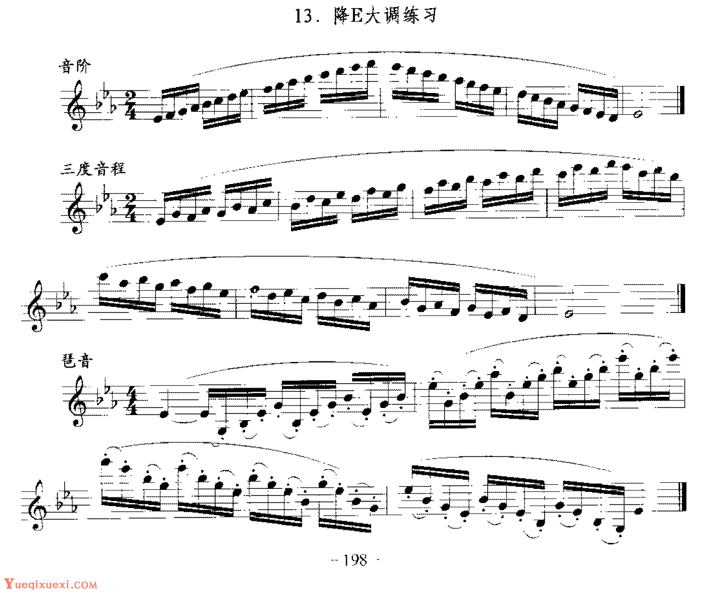 单簧管日常基础技术练习曲《降E大调练习