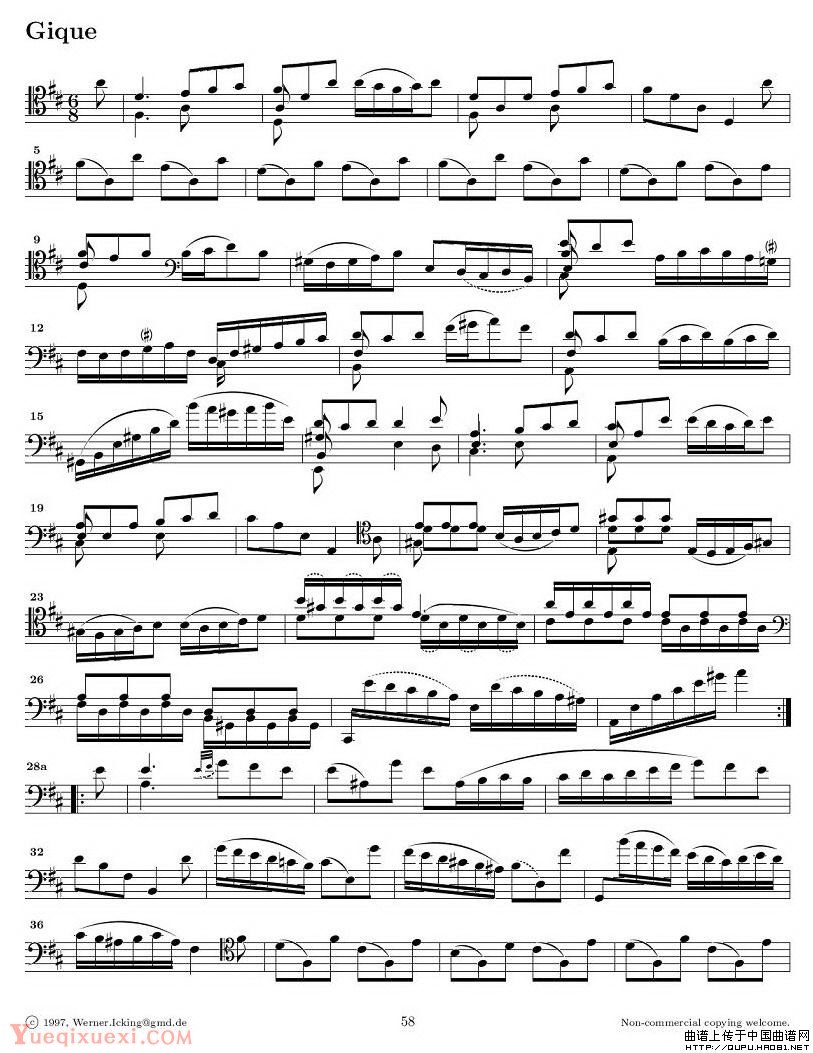 巴赫无伴奏大提琴练习曲之六P9