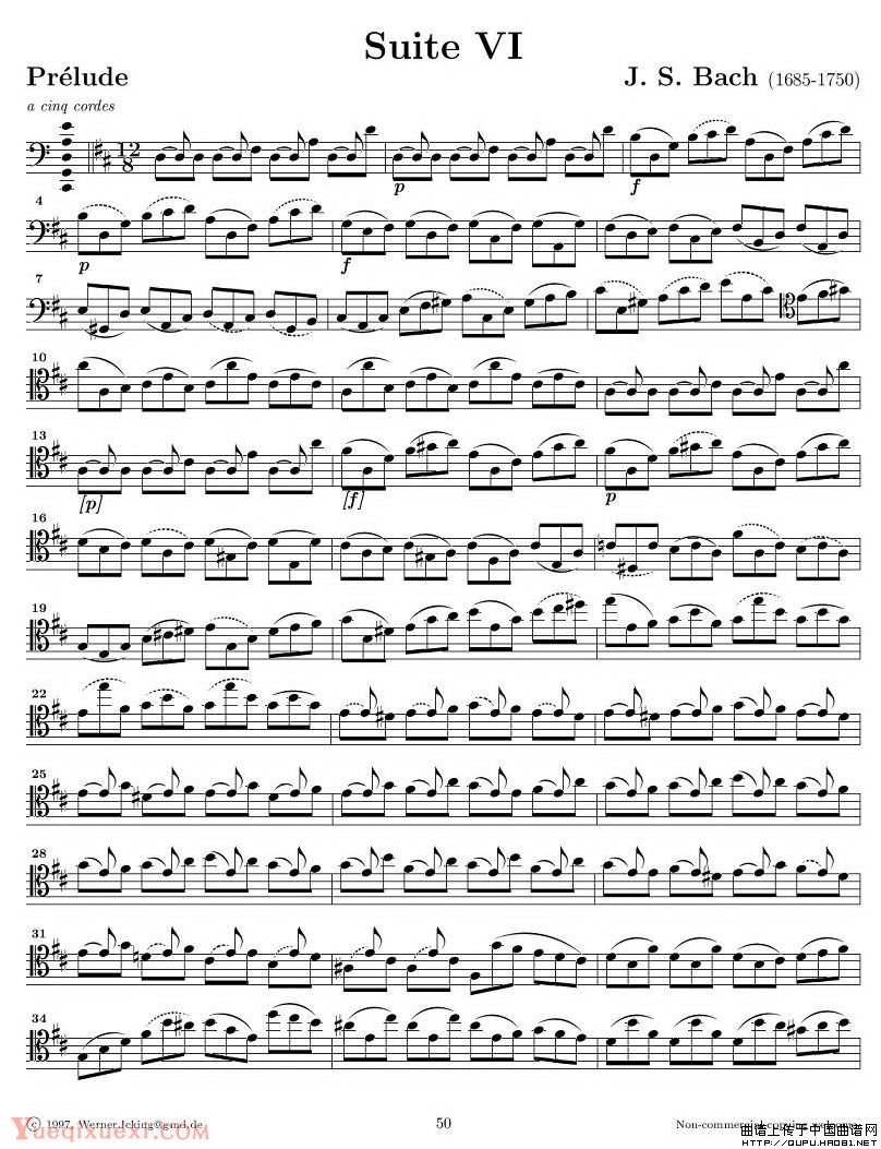 巴赫无伴奏大提琴练习曲之六P1
