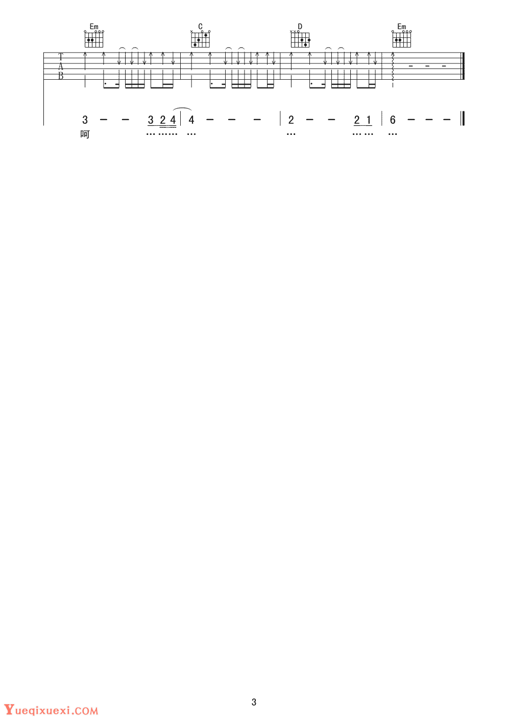 陈楚生 有没有人告诉你吉他谱六线谱简单版