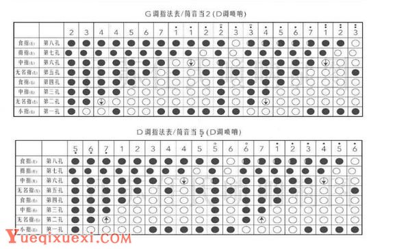 唢呐指法表