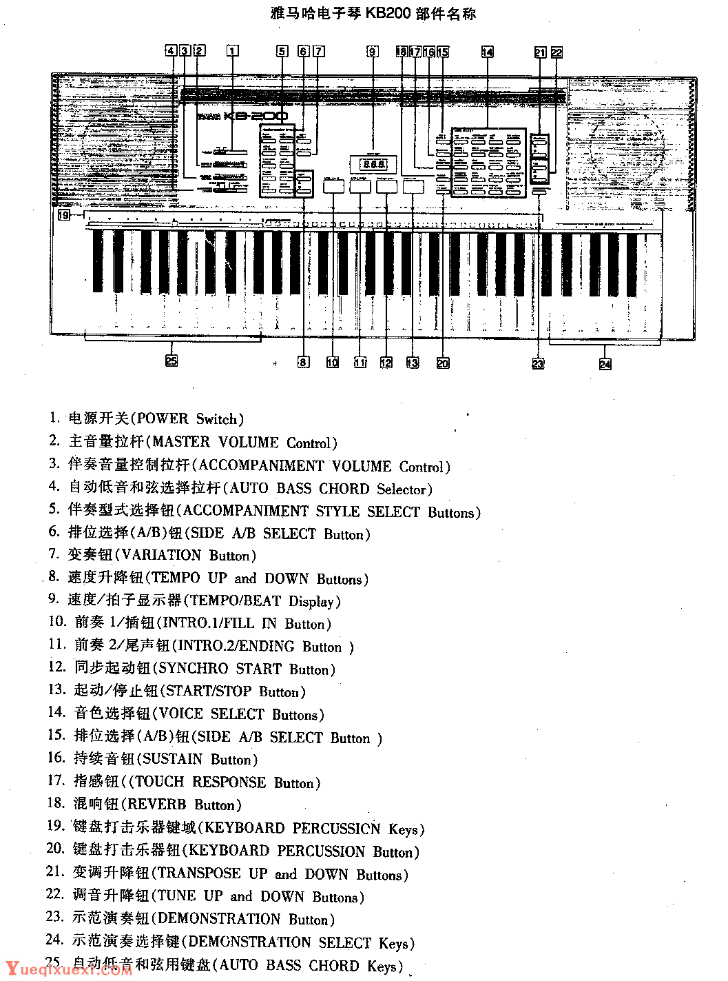 电子琴结构及部件名称2