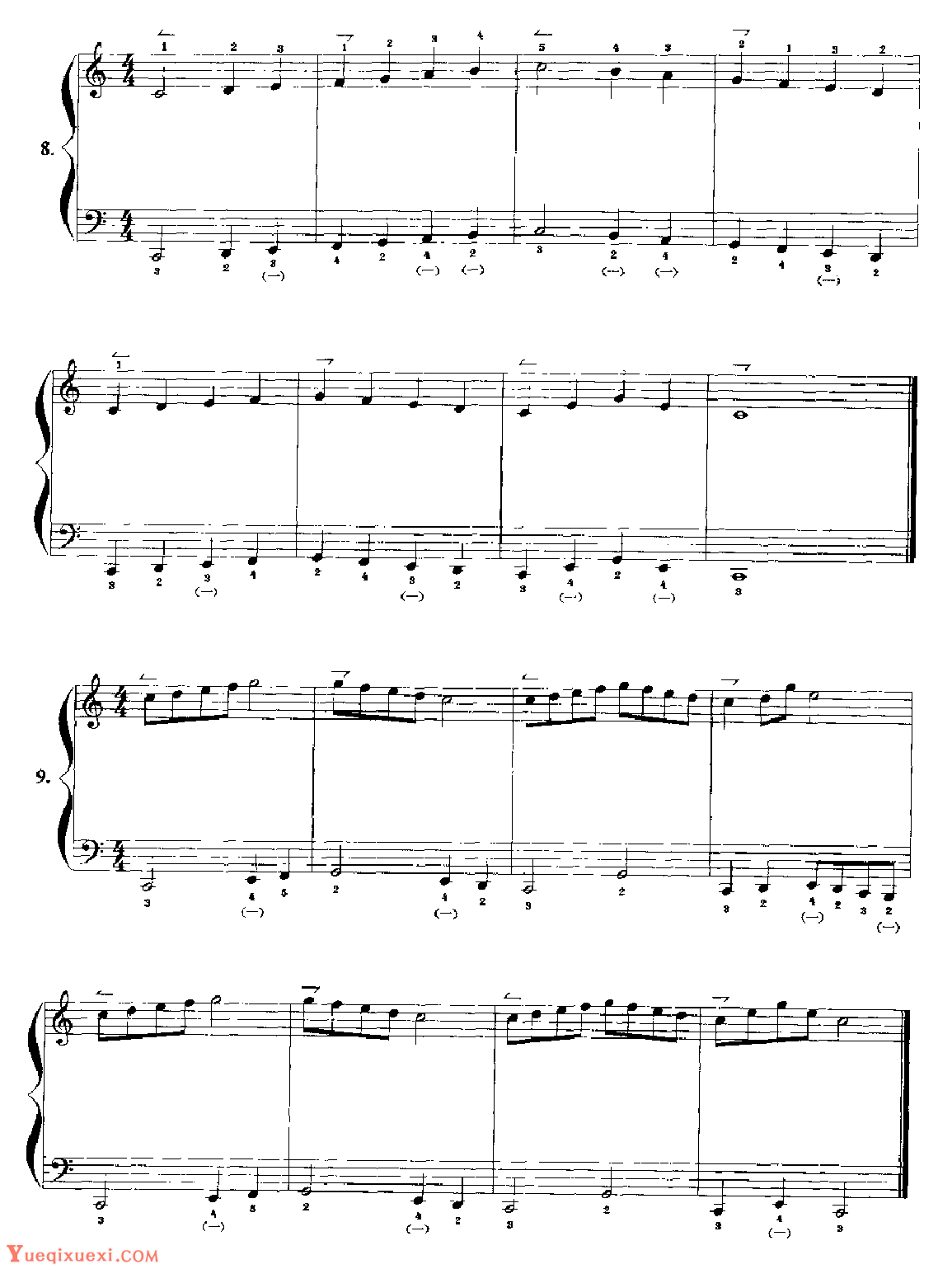 手风琴C大调音阶在键钮上的练习5