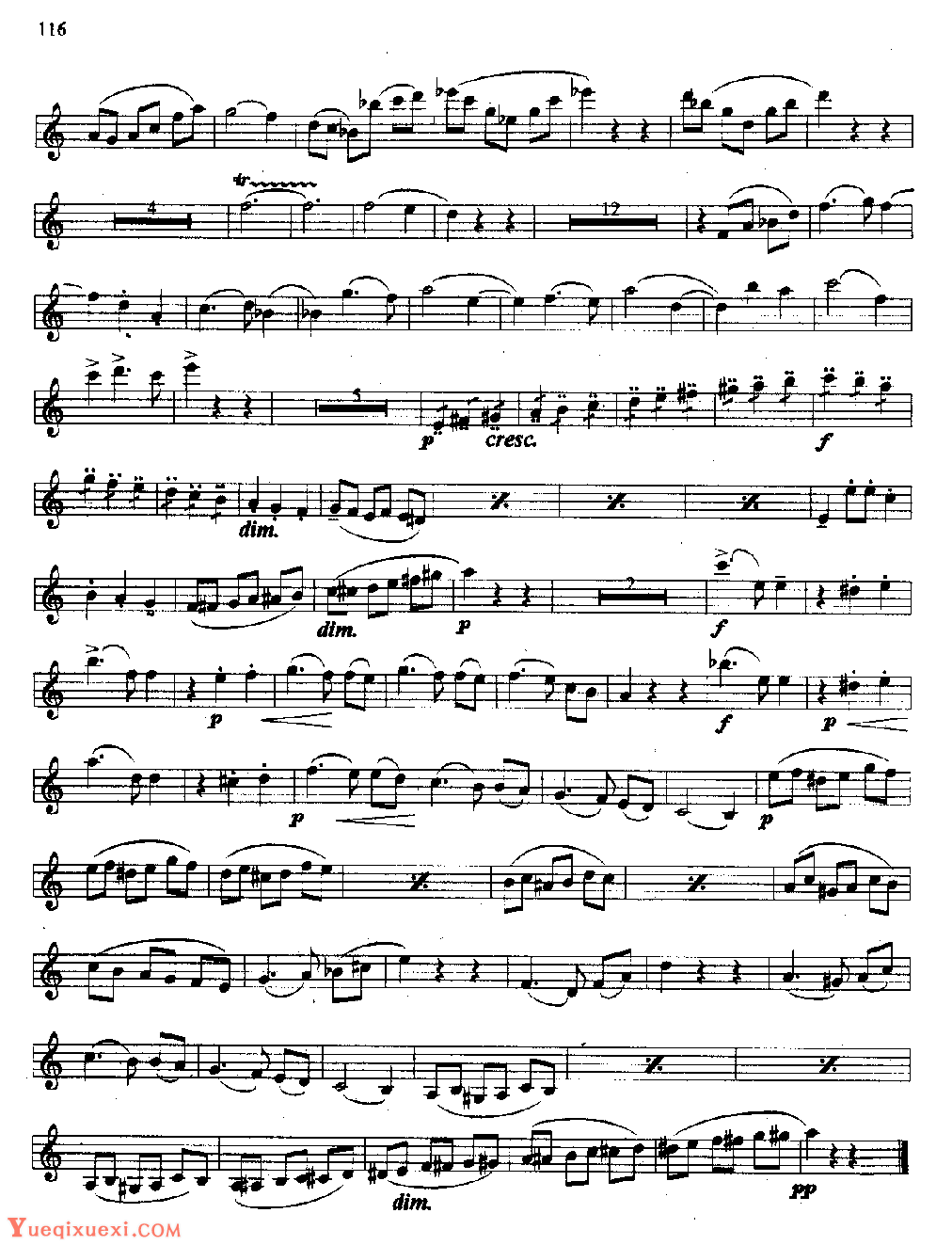 单簧管发音练习《较复杂的节奏、音型技巧等综合性练习曲集中外名曲片断》