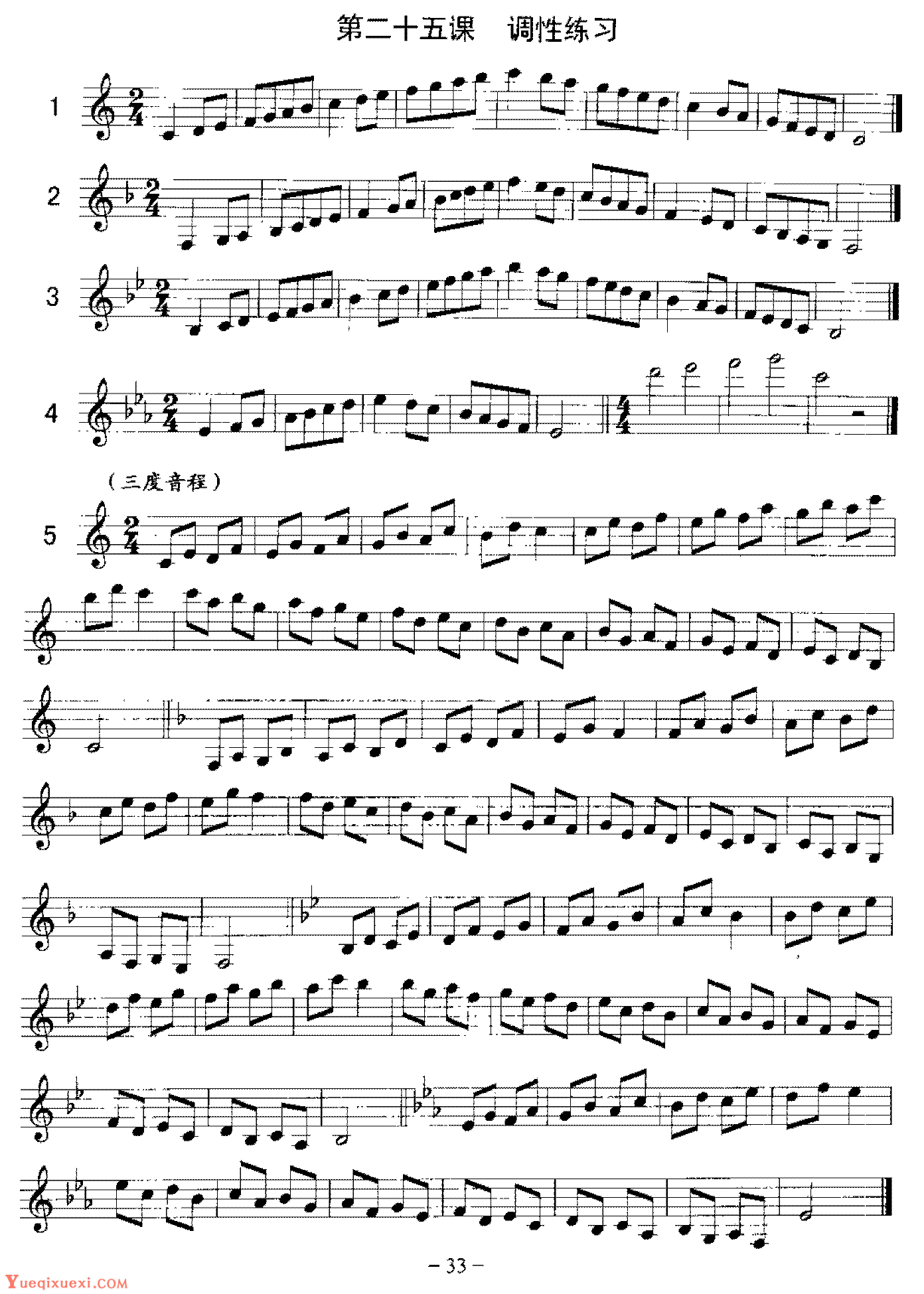 单簧管调性练习曲
