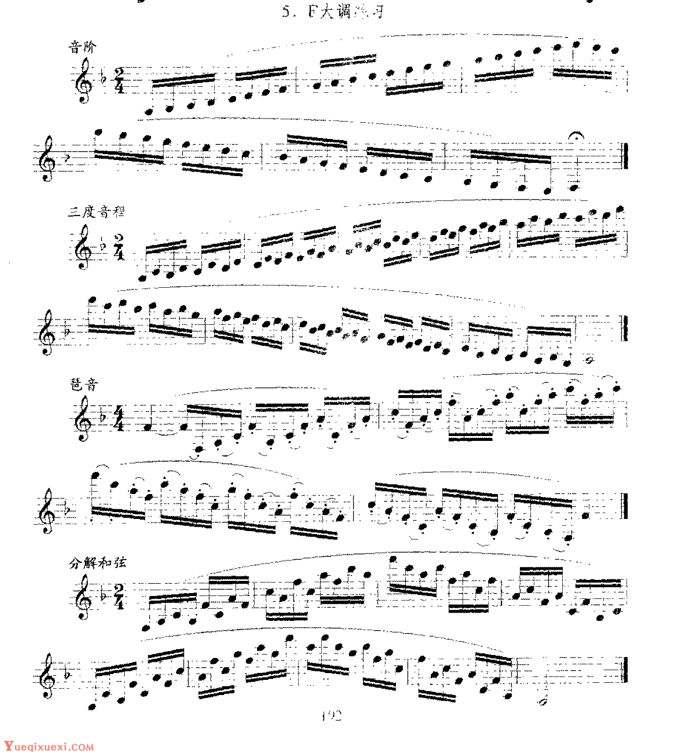 单簧管日常基础技术练习曲《F大调练习》