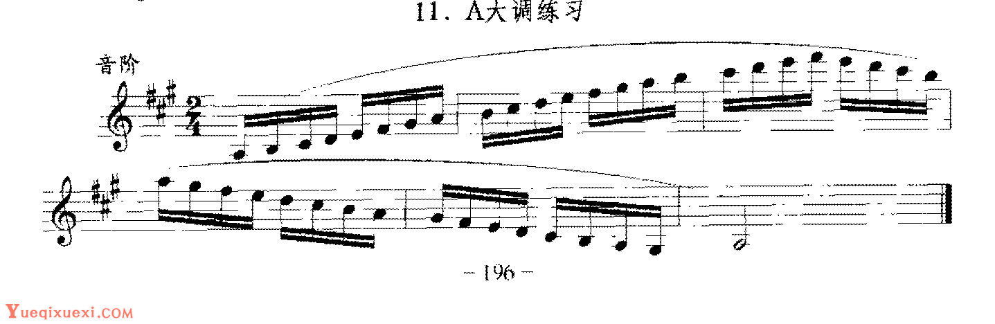 单簧管日常基础技术练习曲《A大调练习》