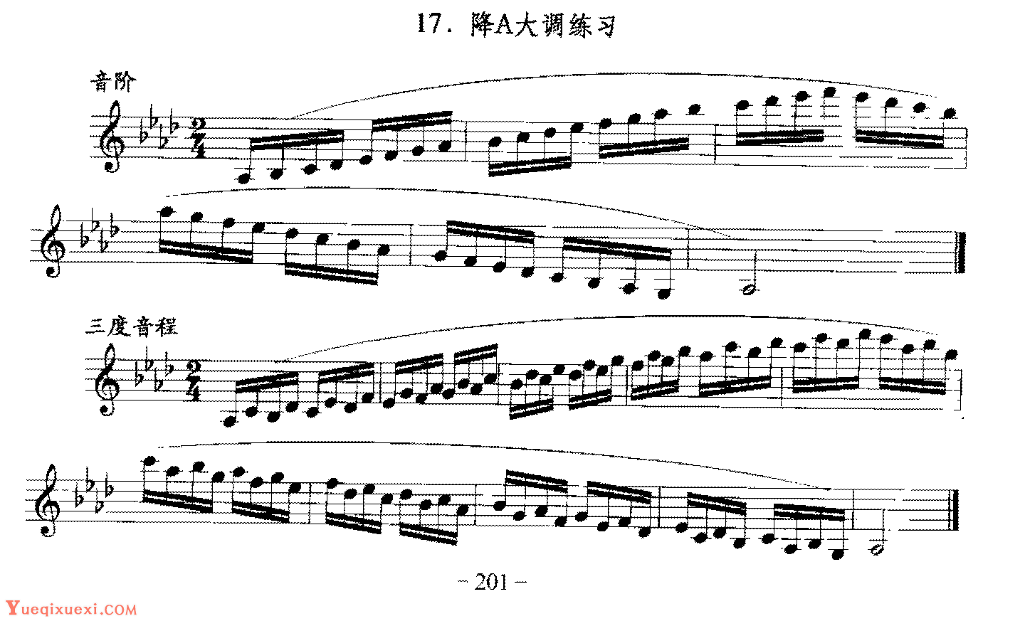 单簧管日常基础技术练习曲《降A大调练习》