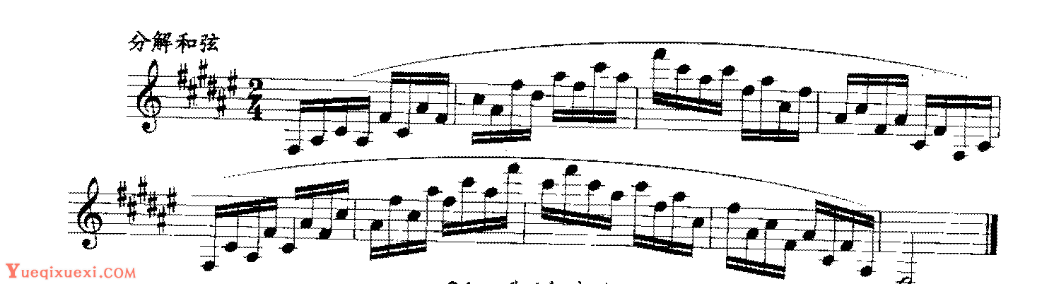 单簧管日常基础技术练习曲《升F大调练习》