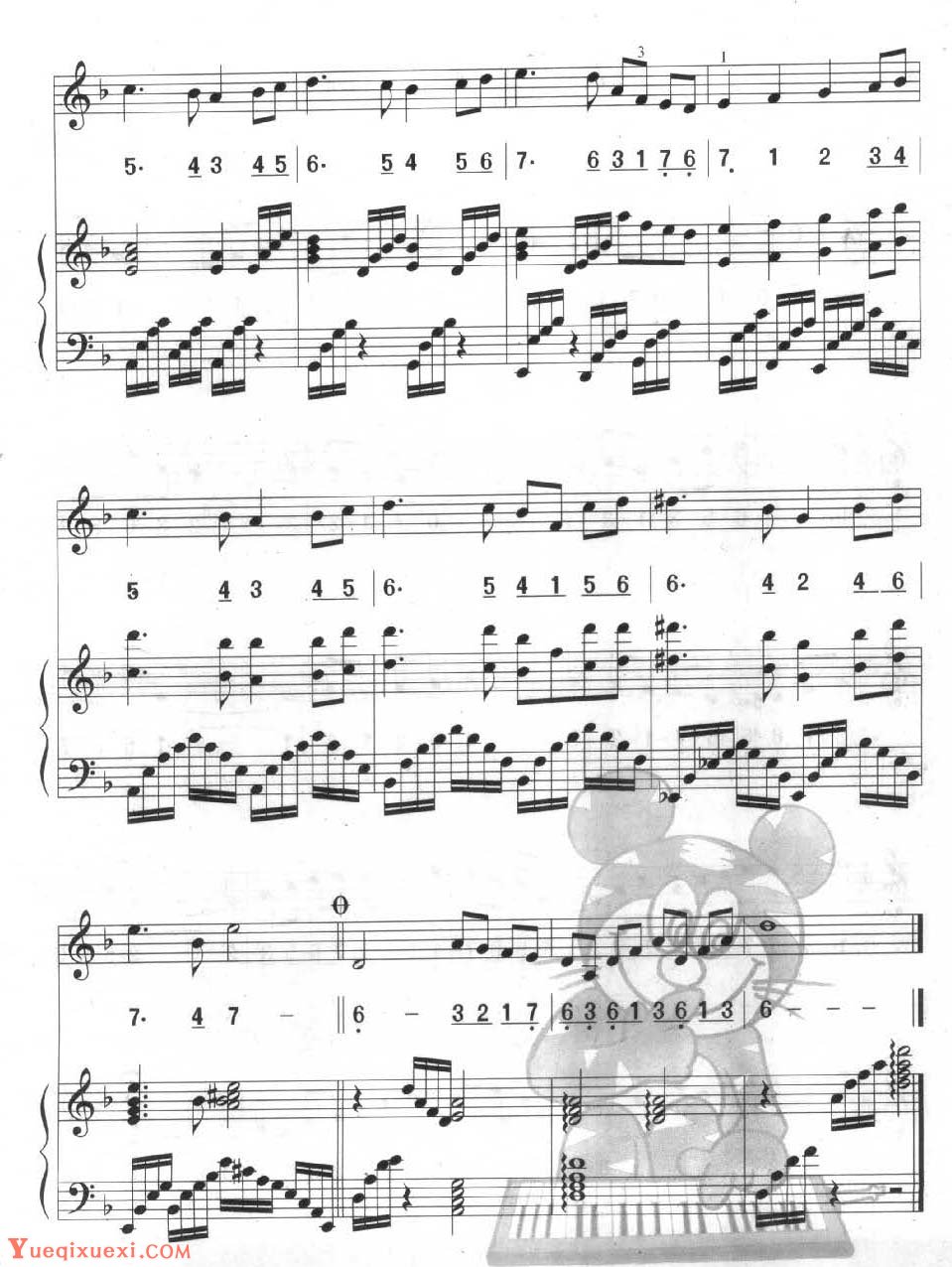 多声部口风琴乐曲【《天鹅湖》序曲（总）】与钢琴的练习