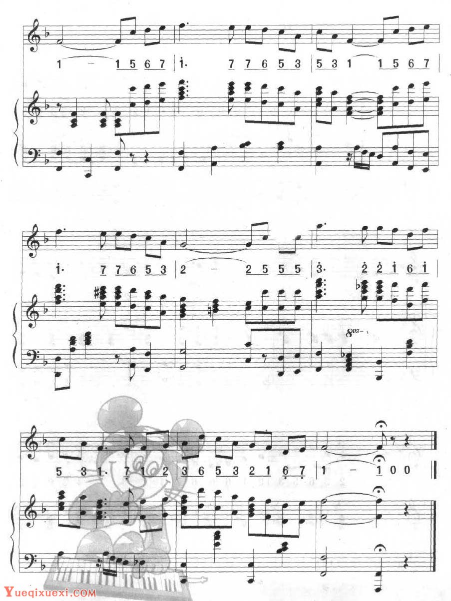多声部口风琴乐曲【伦敦德里小调（总）】与钢琴的练习