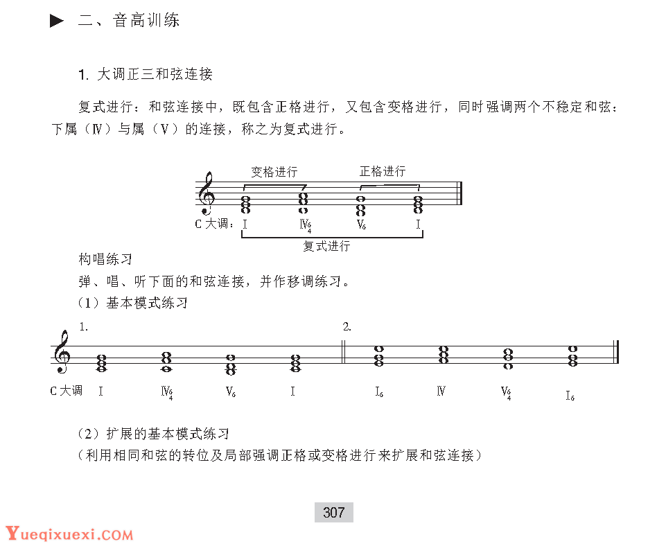 《音高训练》大调正三和弦的连接与听写旋律