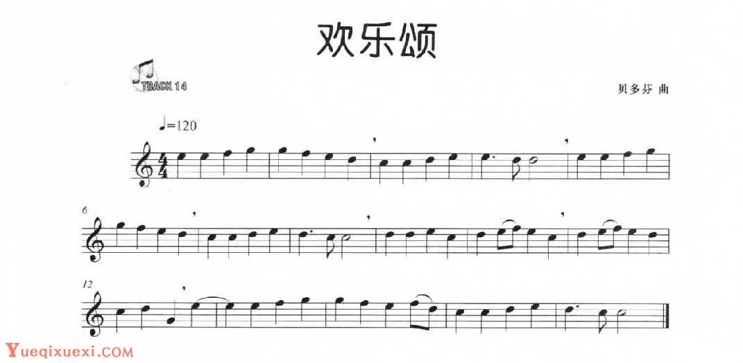 简单的长笛独奏乐曲《欢乐颂》贝多芬