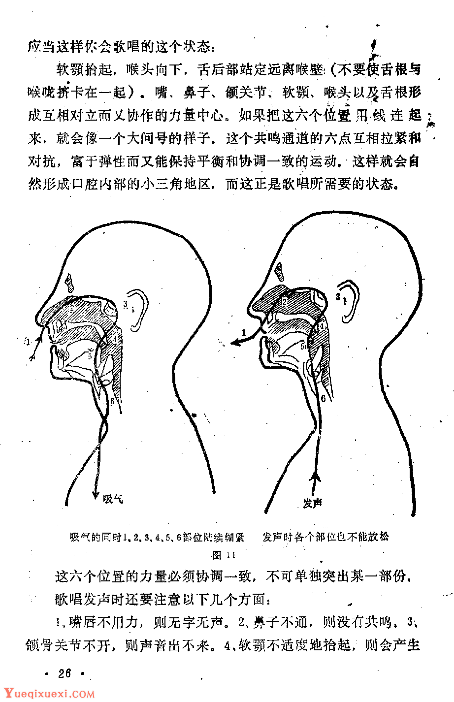 声乐教学笔记《喉头向下挡气吐字发音法》