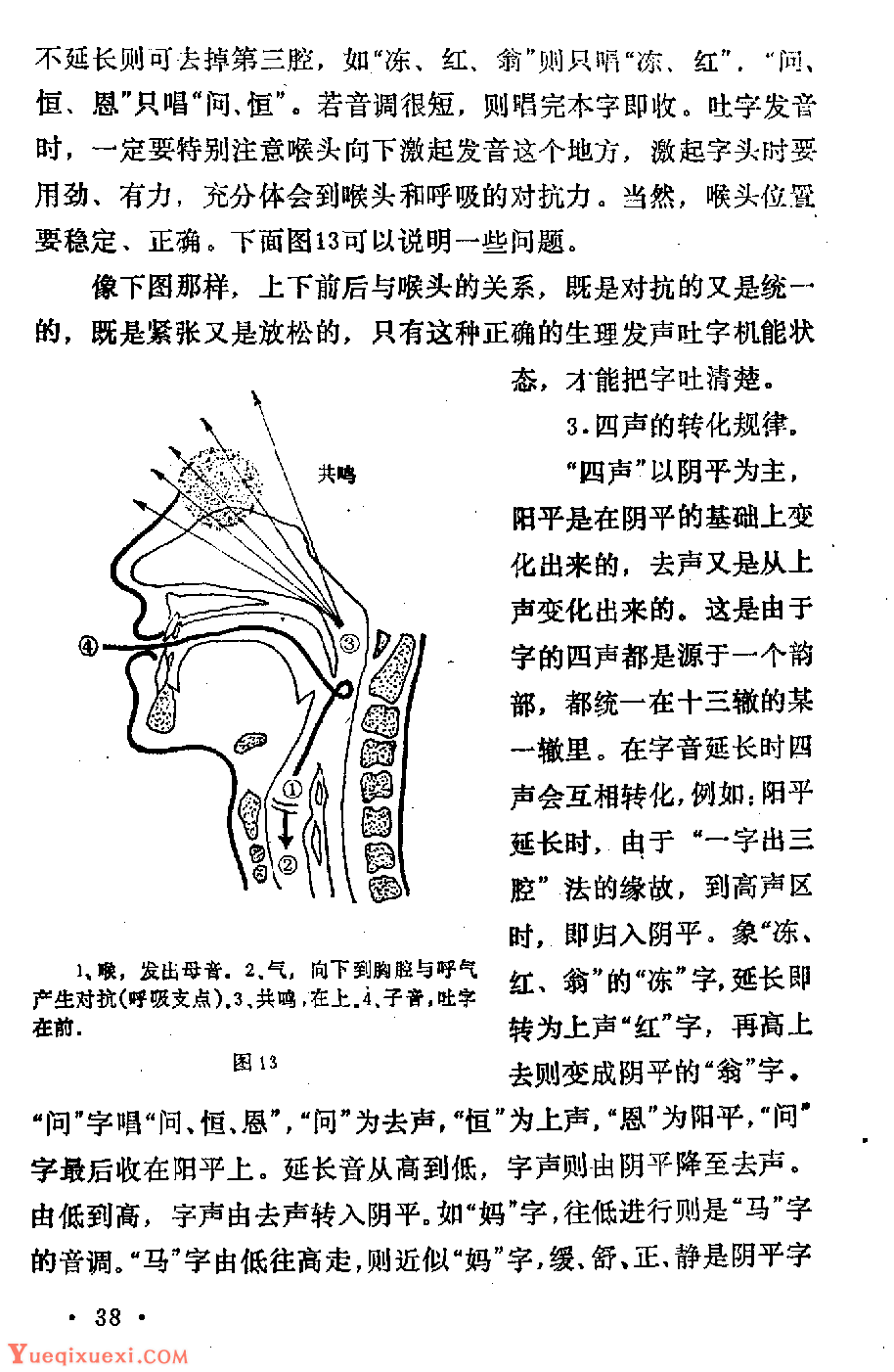 声乐教学笔记《喉头向下挡气吐字发音法》