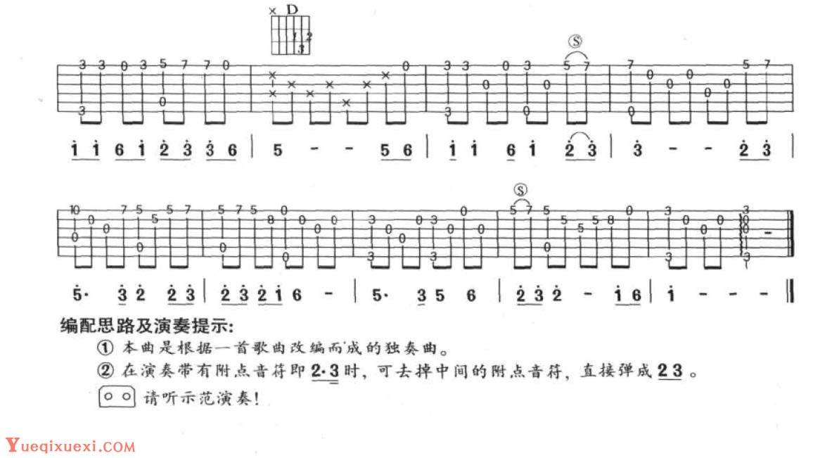 吉他中级练习曲《走进新时代》中国乐曲