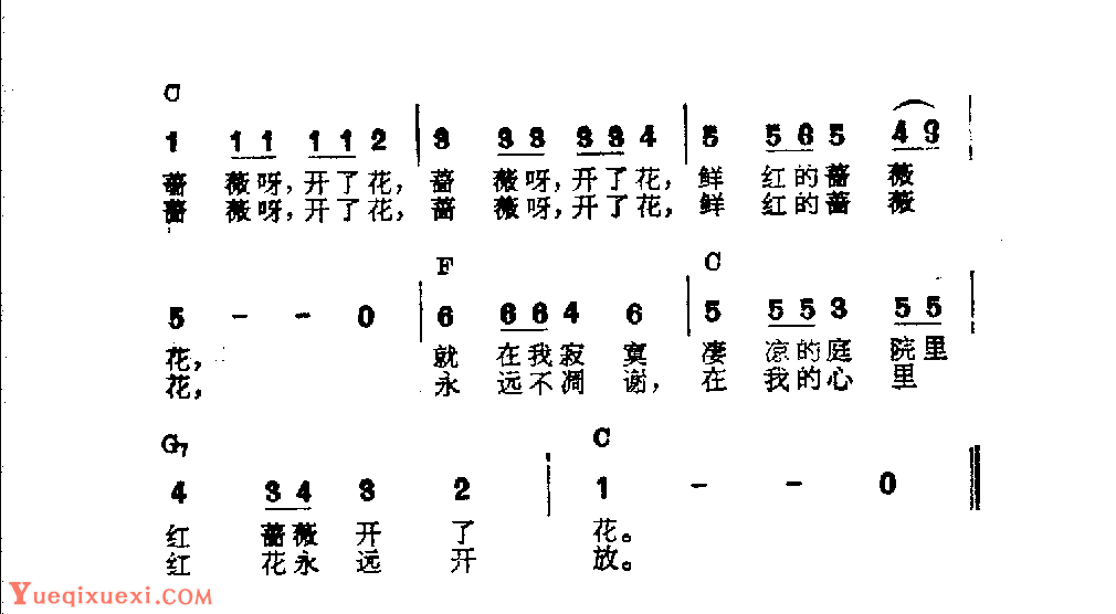 吉他伴奏日本流行歌曲《蔷薇花开了》浜口库之助词曲