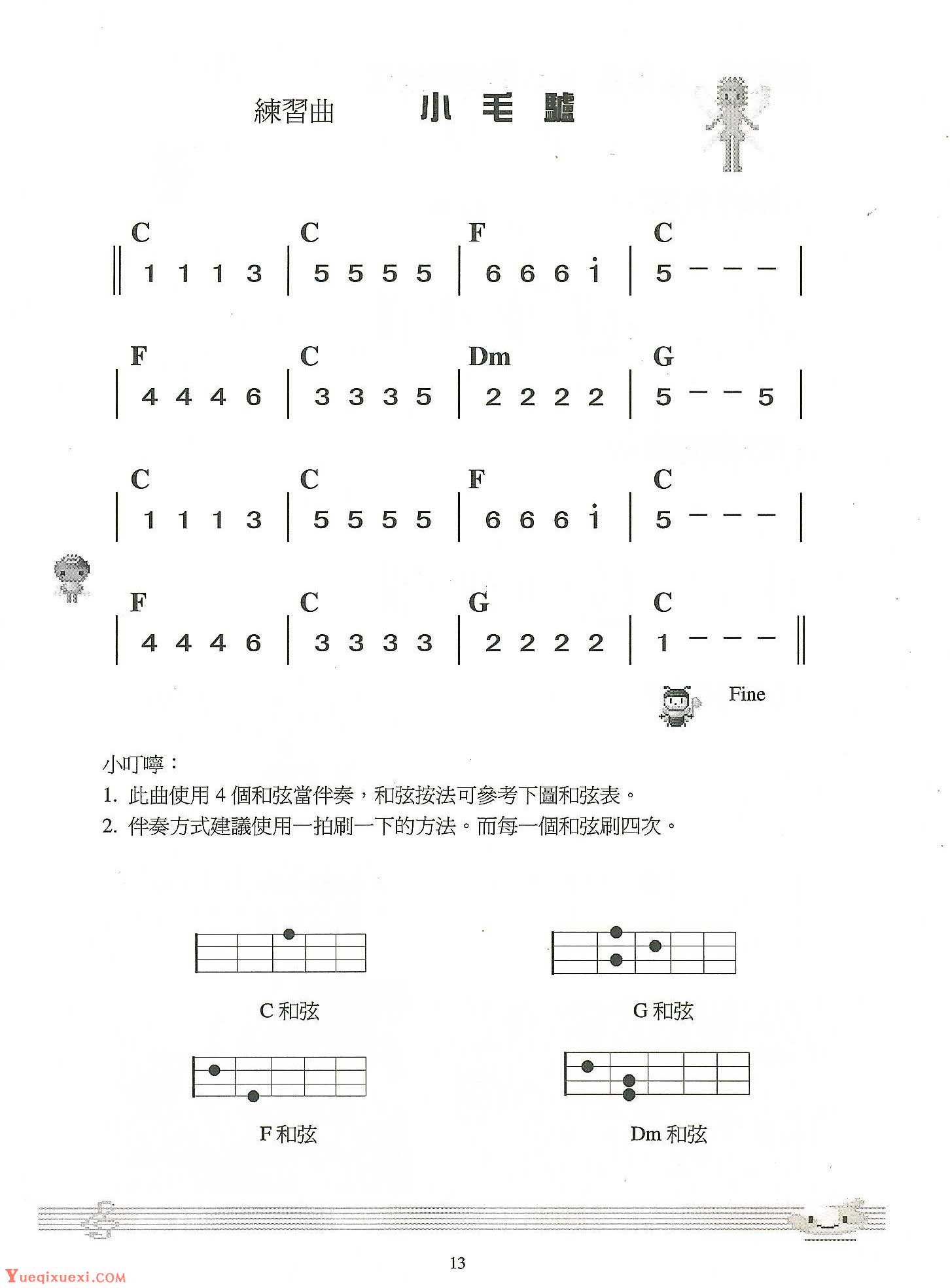 认识尤克里里C调音阶（1-1） 小星星/小毛贼