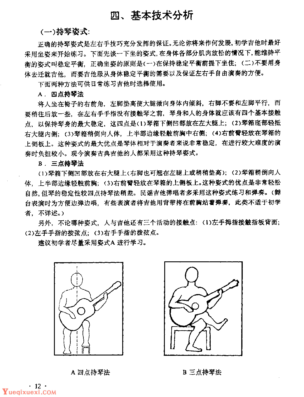吉他基本技术分析《吉他持琴姿式》