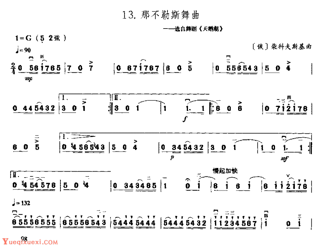 二胡右手技巧综合练习《那不勒斯舞曲》