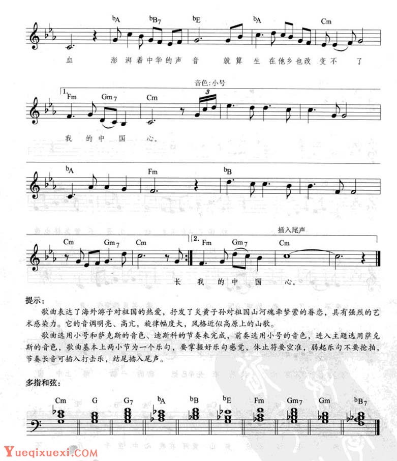 电子琴弹唱乐曲《我的中国心》