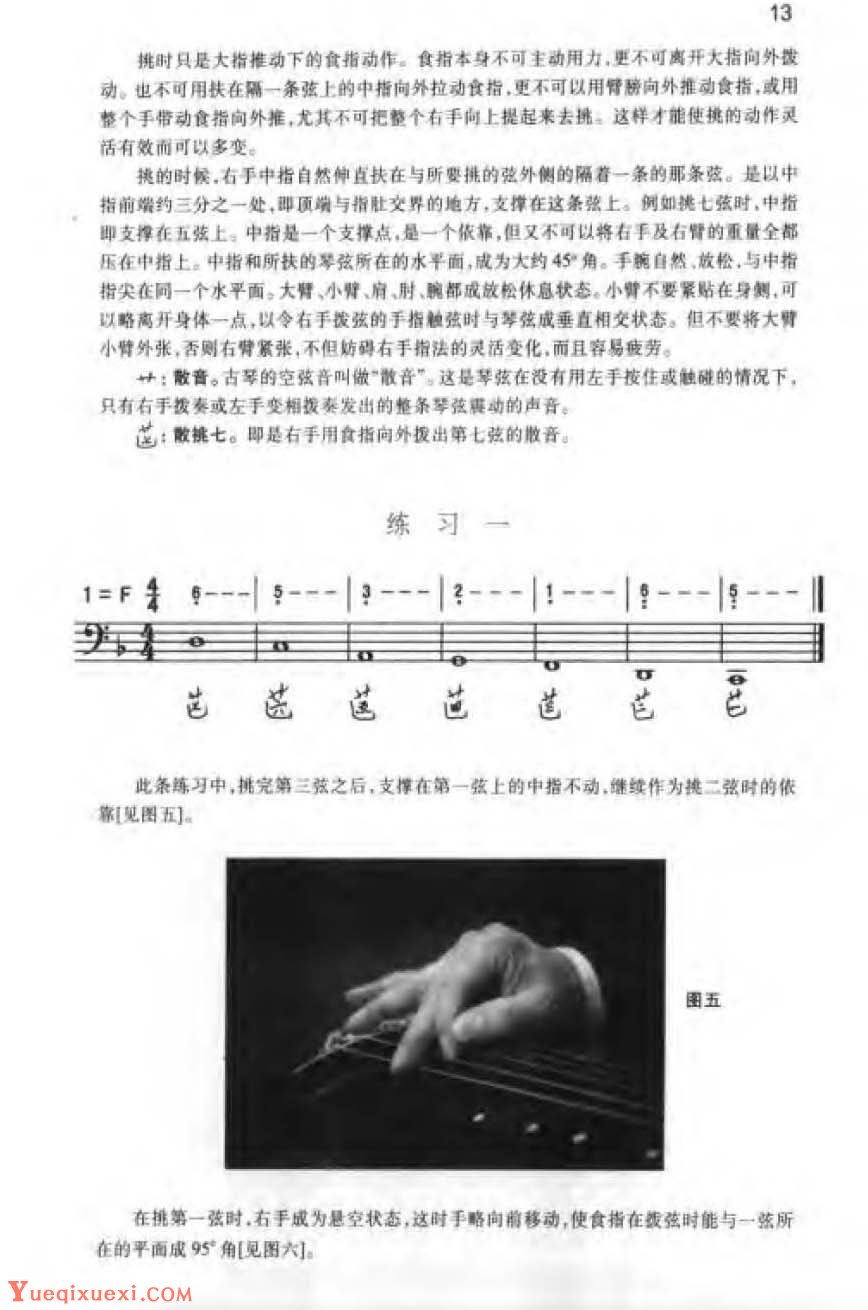 古琴右手基本指法
