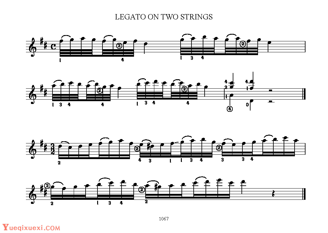 阿瓜多吉他练习曲《Legato on two strings》五线谱
