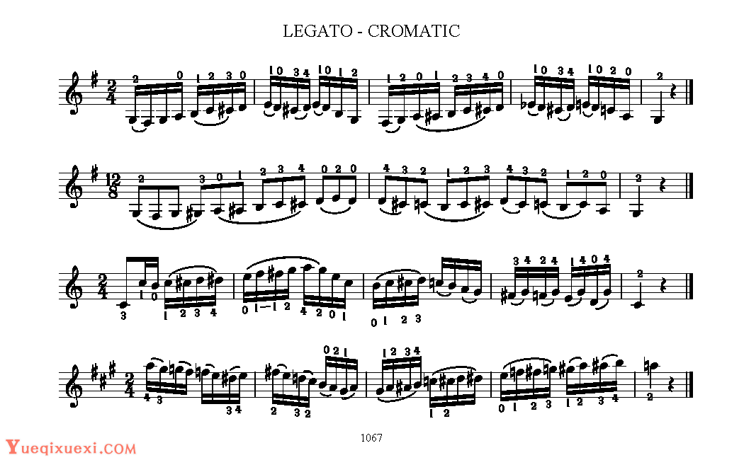 阿瓜多吉他练习曲《Legato-cromatic》五线谱
