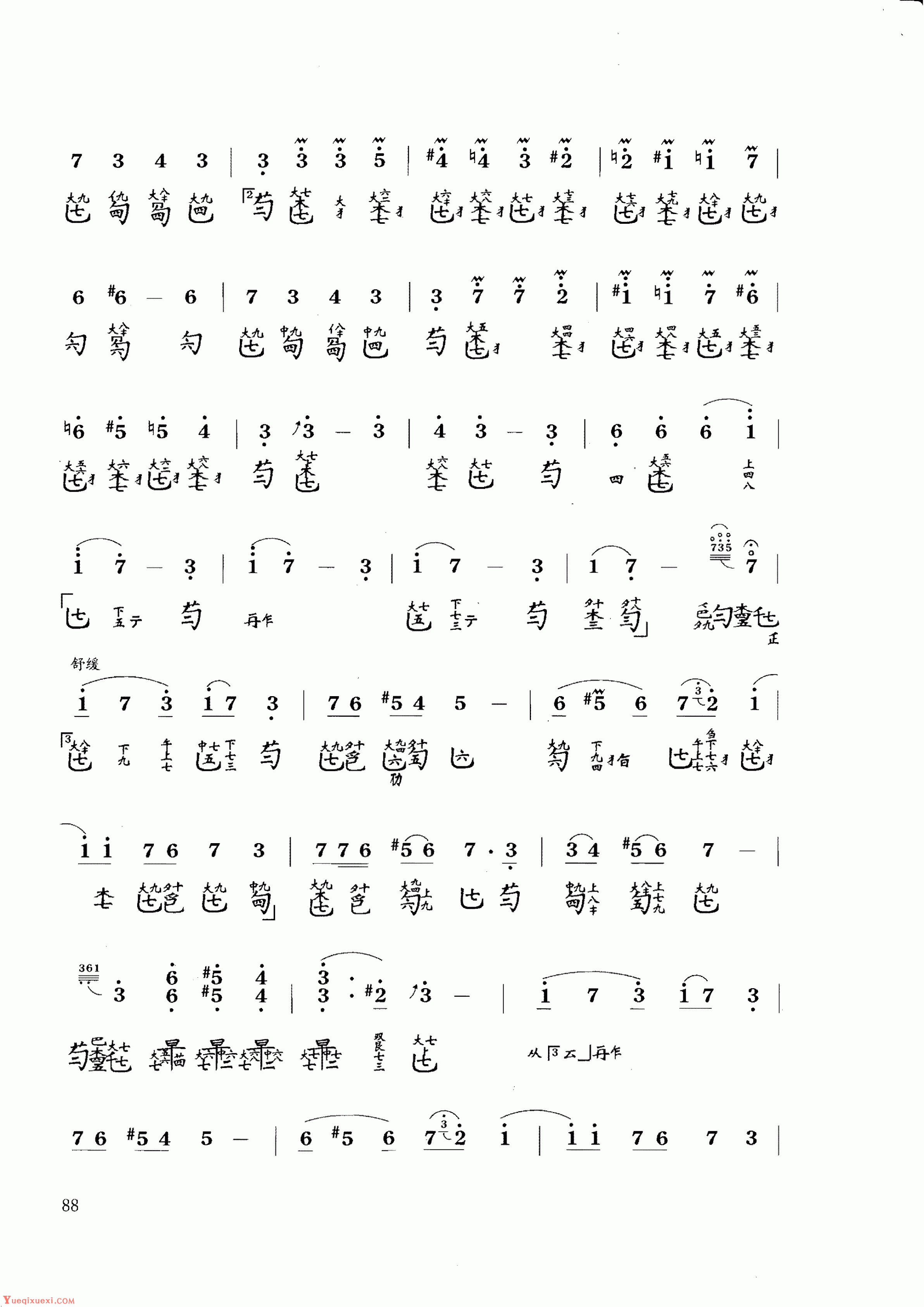 古琴乐曲谱 第九级《楼兰散》金湘曲