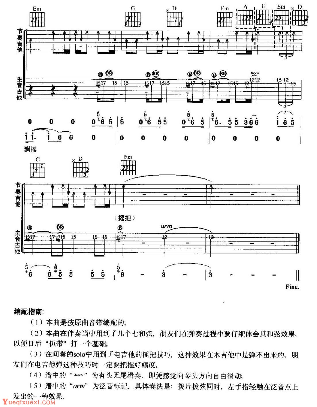 吉他弹唱经典歌曲《心似狂潮》羽·泉演唱