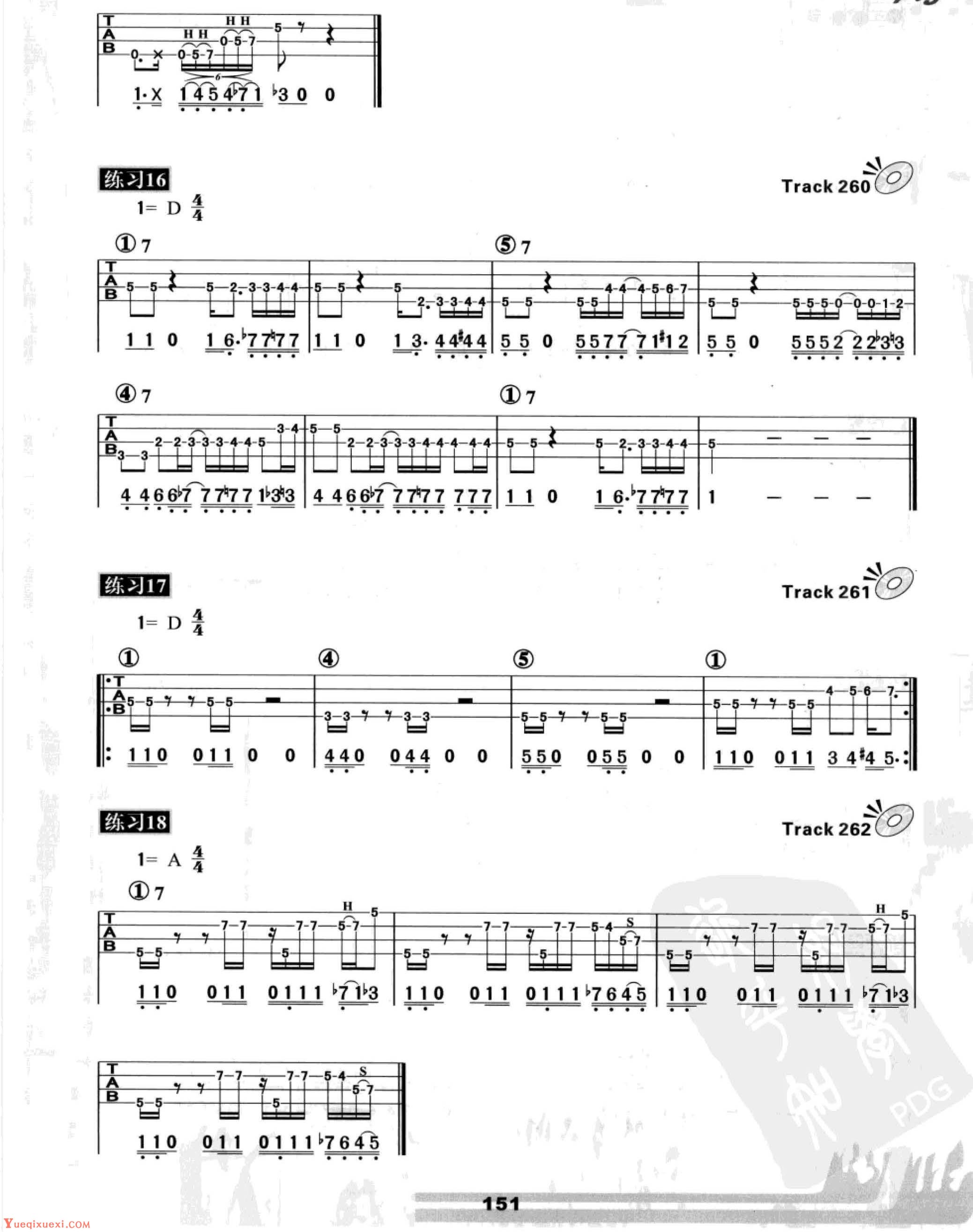 电贝司节奏及节奏练习 十六分音符(休止符)及其组合音型