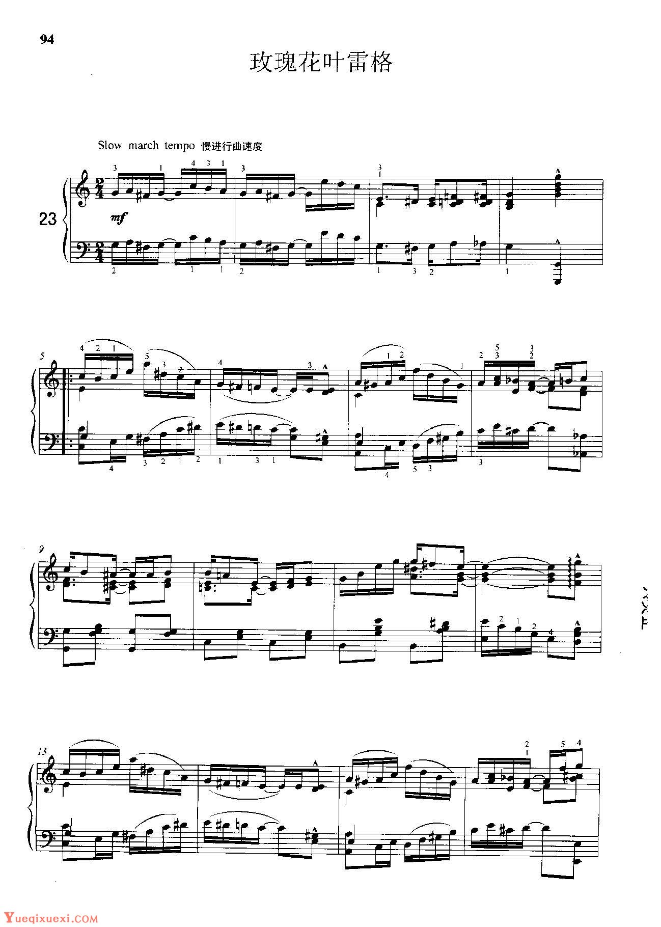 雷格泰姆钢琴乐谱《玫瑰花叶雷格》雷格泰姆之王斯科特·乔普林