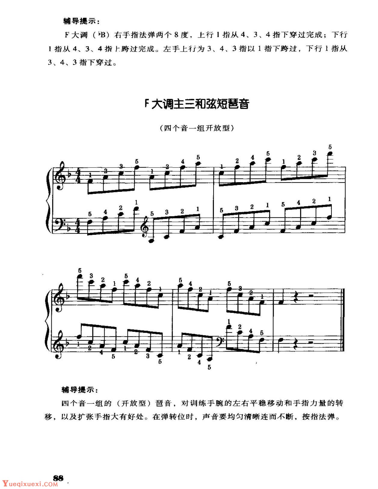 电子琴常用调练习曲多指和弦伴奏 F大调音阶、终止式、琶音