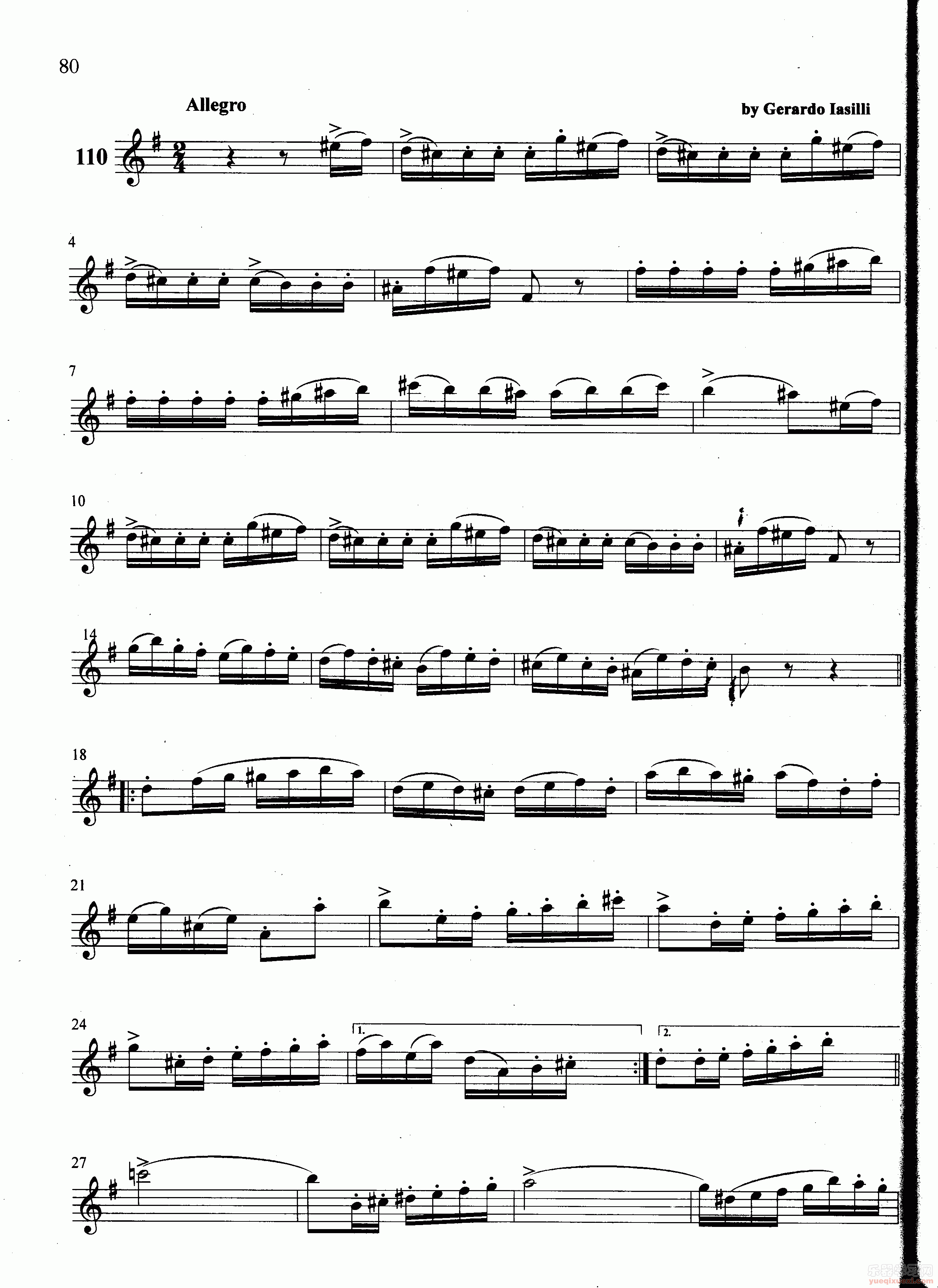 萨克斯管练习曲第100—080页
