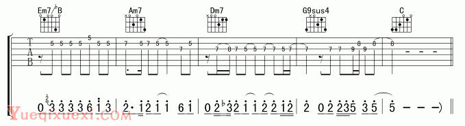 容易弹的《爱我别走》吉他谱