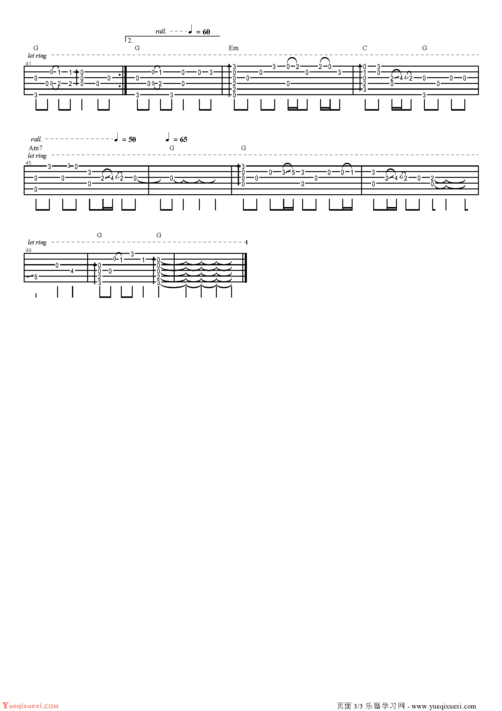 圣诞歌吉他谱-BACK NUMBER-C调原版六线谱-高清图谱-曲谱热